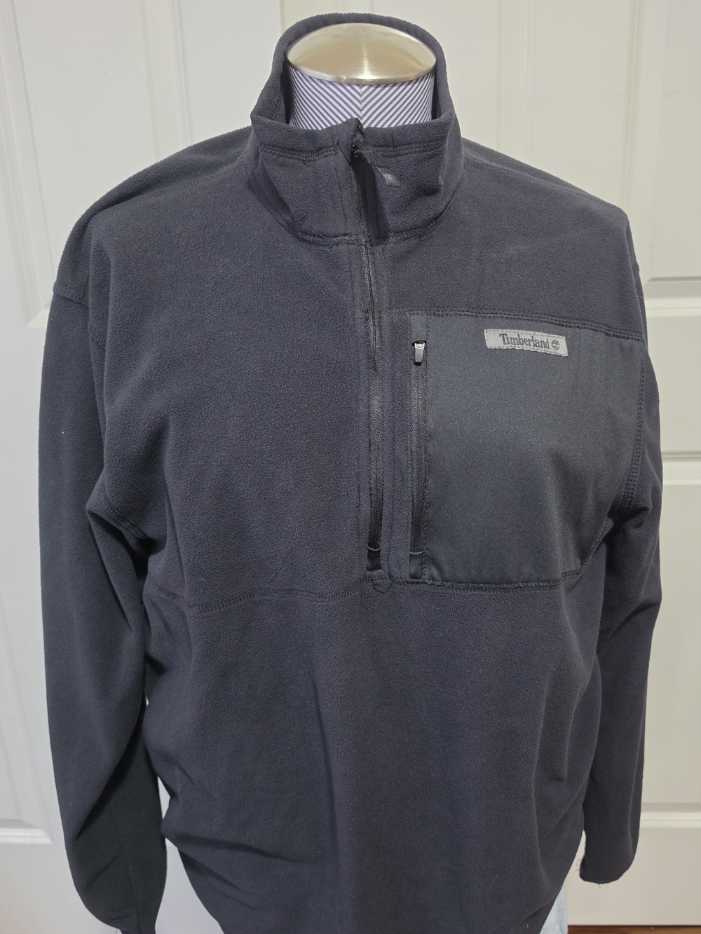 Pre Owned Timberland Men's Black Fleece Quarter-Zip Pullover